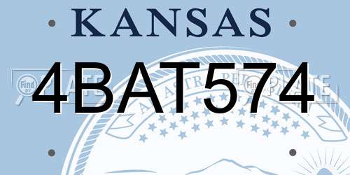 4BAT574 Kansas License Plate