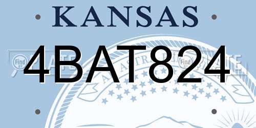 4BAT824 Kansas License Plate