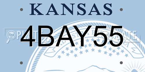 4BAY55 Kansas License Plate