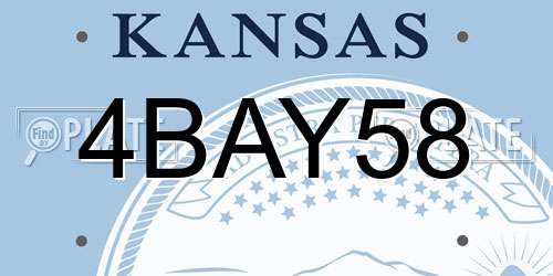 4BAY58 Kansas License Plate