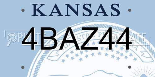 4BAZ44 Kansas License Plate