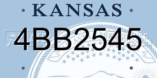 4BB2545 Kansas License Plate