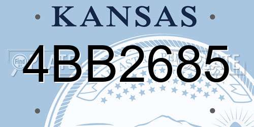 4BB2685 Kansas License Plate