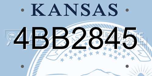 4BB2845 Kansas License Plate