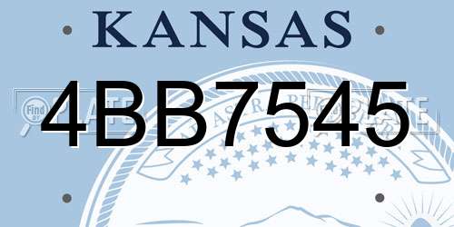 4BB7545 Kansas License Plate