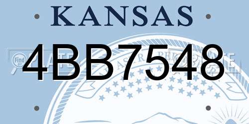 4BB7548 Kansas License Plate