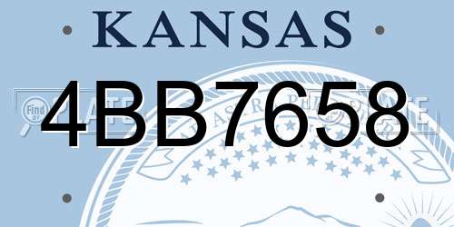 4BB7658 Kansas License Plate