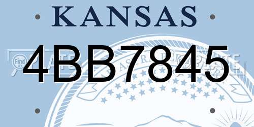 4BB7845 Kansas License Plate