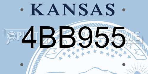 4BB955 Kansas License Plate