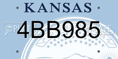 4BB985 Kansas License Plate
