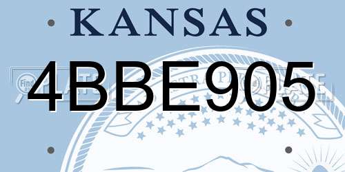 4BBE905 Kansas License Plate