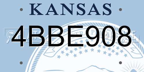 4BBE908 Kansas License Plate