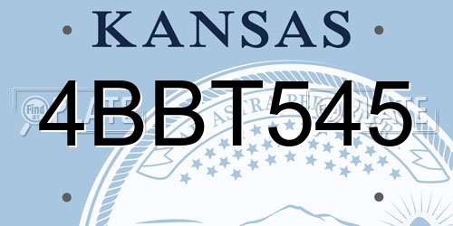 4BBT545 Kansas License Plate