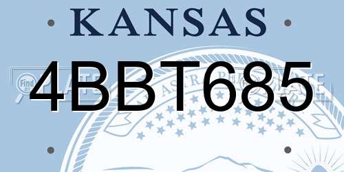 4BBT685 Kansas License Plate