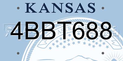 4BBT688 Kansas License Plate