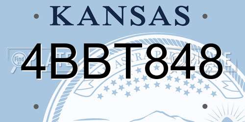 4BBT848 Kansas License Plate