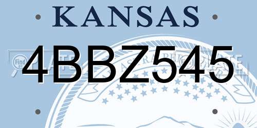 4BBZ545 Kansas License Plate