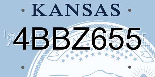 4BBZ655 Kansas License Plate