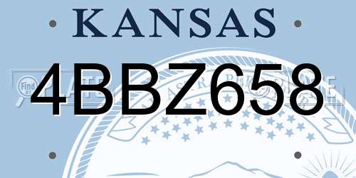 4BBZ658 Kansas License Plate