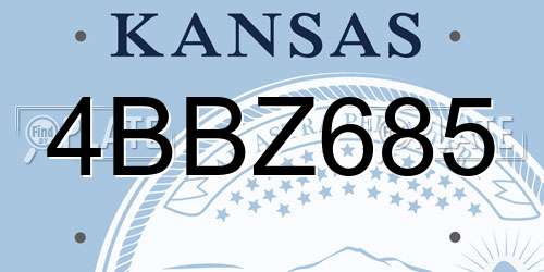 4BBZ685 Kansas License Plate