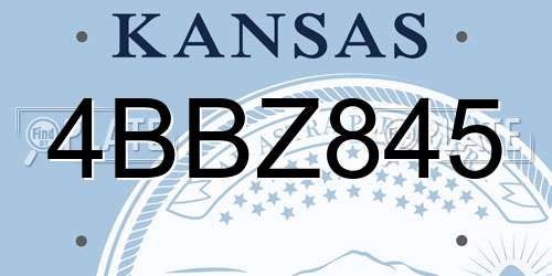 4BBZ845 Kansas License Plate