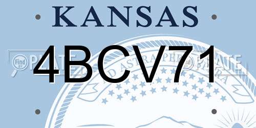 4BCV71 Kansas License Plate