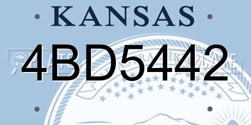 4BD5442 Kansas License Plate