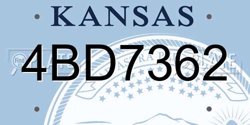 4BD7362 Kansas License Plate