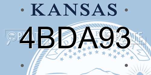 4BDA93 Kansas License Plate