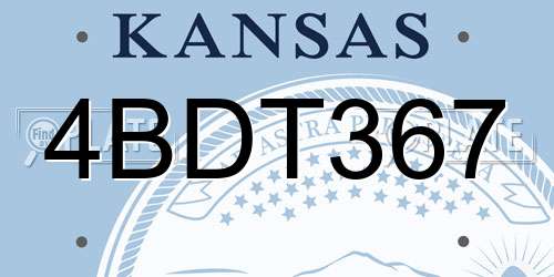 4BDT367 Kansas License Plate
