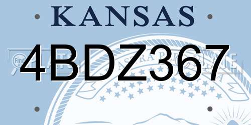 4BDZ367 Kansas License Plate