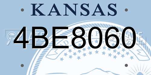 4BE8060 Kansas License Plate