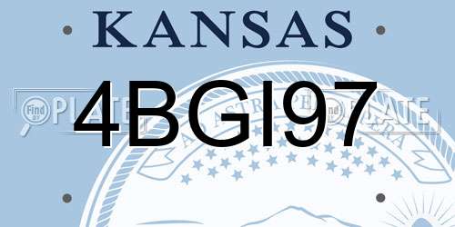 4BGI97 Kansas License Plate