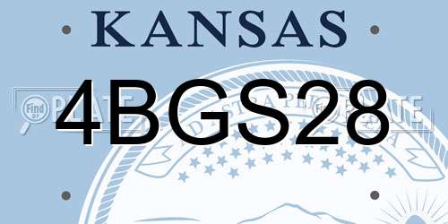 4BGS28 Kansas License Plate
