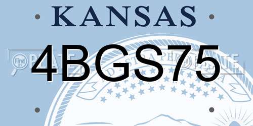 4BGS75 Kansas License Plate