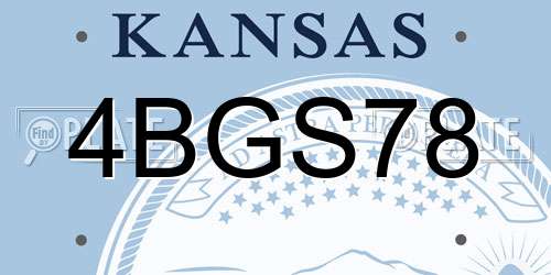 4BGS78 Kansas License Plate