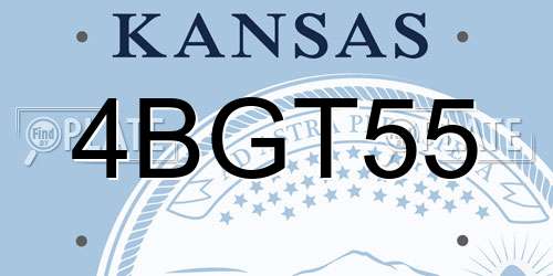 4BGT55 Kansas License Plate