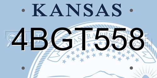 4BGT558 Kansas License Plate