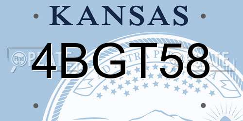 4BGT58 Kansas License Plate