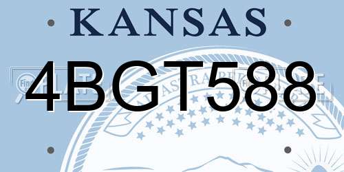 4BGT588 Kansas License Plate