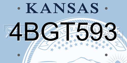 4BGT593 Kansas License Plate