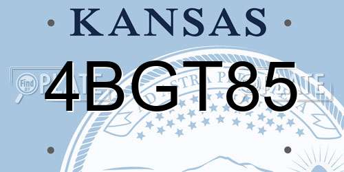 4BGT85 Kansas License Plate