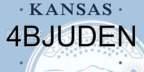 4BJUDEN Kansas License Plate