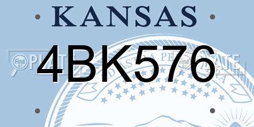 4BK576 Kansas License Plate