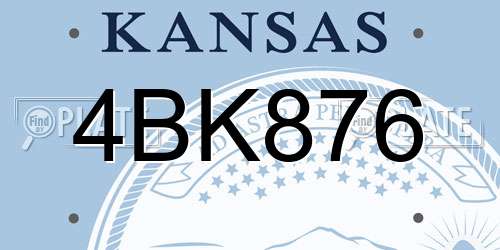 4BK876 Kansas License Plate