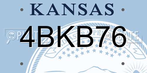 4BKB76 Kansas License Plate