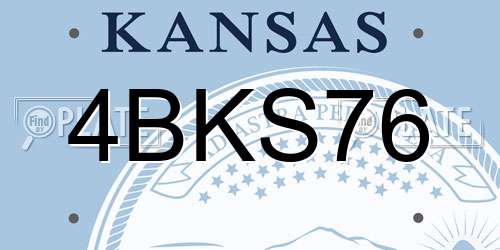 4BKS76 Kansas License Plate