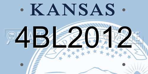 4BL2012 Kansas License Plate