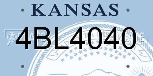 4BL4040 Kansas License Plate