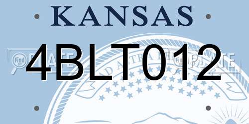 4BLT012 Kansas License Plate